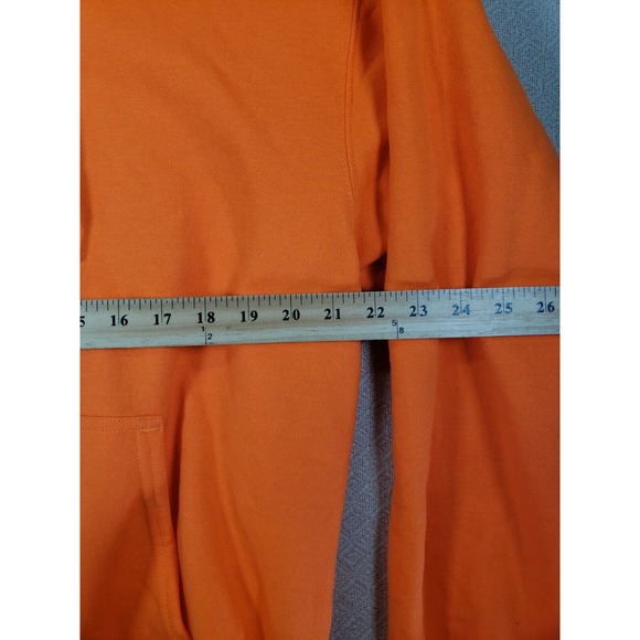 High Visibility Hoodie Mens Large Orange Full Zip Fleece Construction Yard Work - Picture 4 of 7